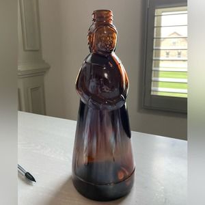 Mrs. Butterworth Vintage Amber Glass Bottle